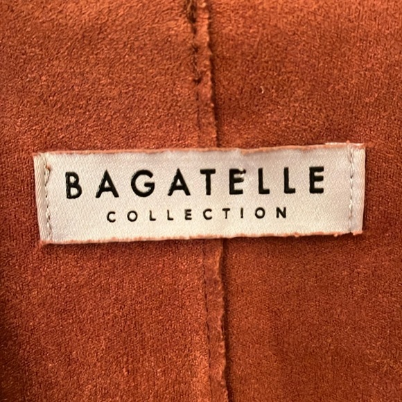 Bagatelle jacket woman’s small rust color faux suede open draped front pockets - Picture 9 of 13